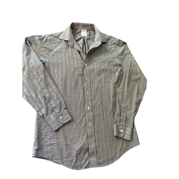 Brooks Brothers men’s shirt regent size 15 1/2-35 blue white cotton button up - Picture 1 of 7